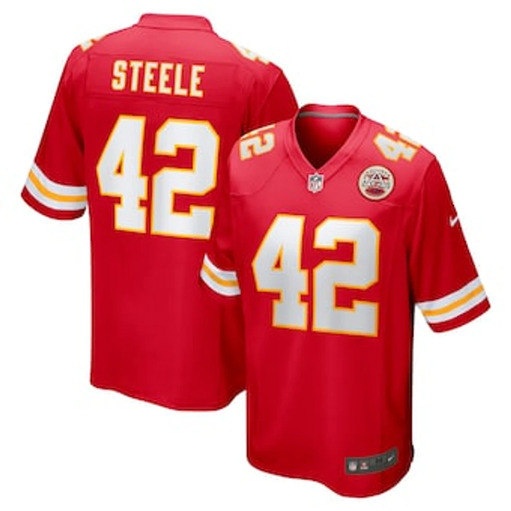 Men's Nike Carson Steele  Red Kansas City Chiefs Game Jersey