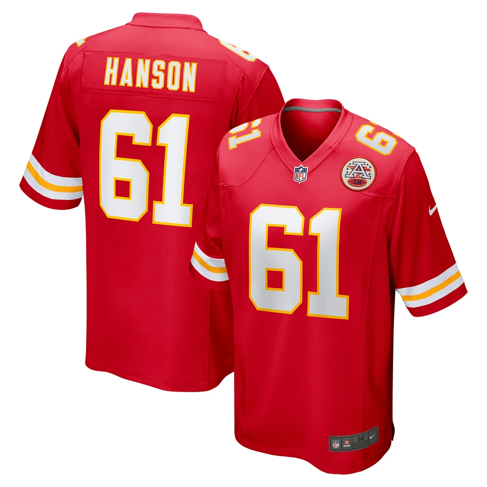 Men's Nike C.J. Hanson  Red Kansas City Chiefs Game Jersey