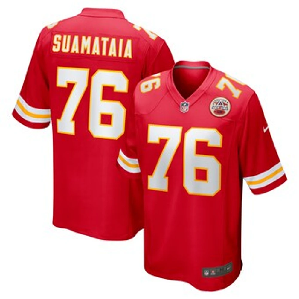 Men's Nike Kingsley Suamataia  Red Kansas City Chiefs Game Jersey