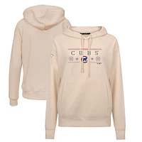Women's Levelwear Khaki Chicago Cubs Adorn Knit Hoodie