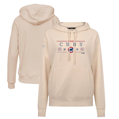 Women's Levelwear Khaki Chicago Cubs Adorn Knit Hoodie