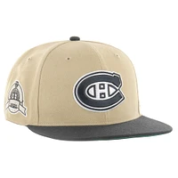 Men's '47  Khaki Montreal Canadiens Black Sand Captain Snapback Hat