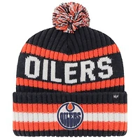 Men's '47  Navy Edmonton Oilers Bering Cuffed Knit Hat with Pom