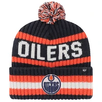 Men's '47  Navy Edmonton Oilers Bering Cuffed Knit Hat with Pom