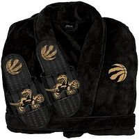 Unisex ISlide Black Toronto Raptors Phantom Hoodie Robe & Mantra Slide Sandals Bundle