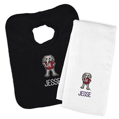 Infant Chad & Jake Alabama Crimson Tide Team Personalized Bib & Burp Cloth Set