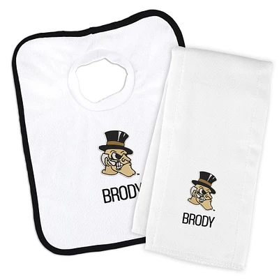 Infant Chad & Jake Wake Forest Demon Deacons Team Personalized Bib & Burp Cloth Set