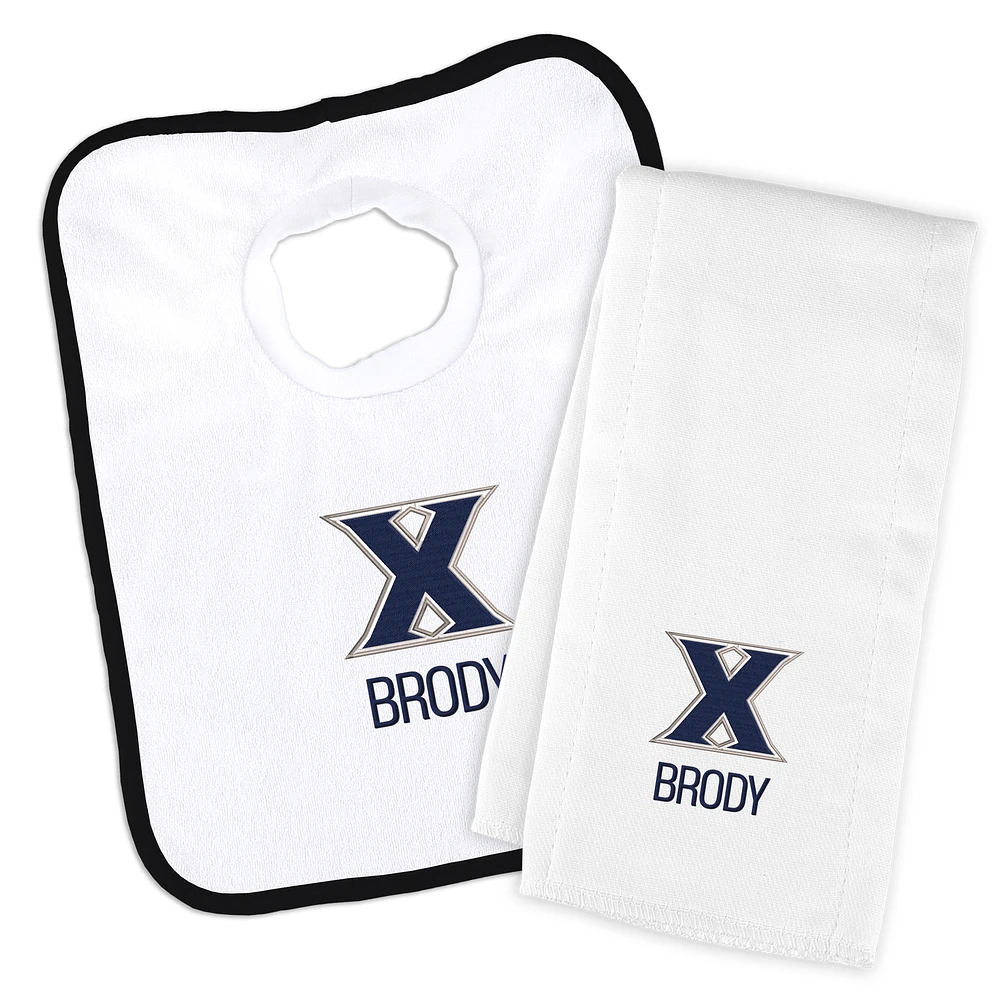 Infant Chad & Jake Xavier Musketeers Team Personalized Bib & Burp Cloth Set