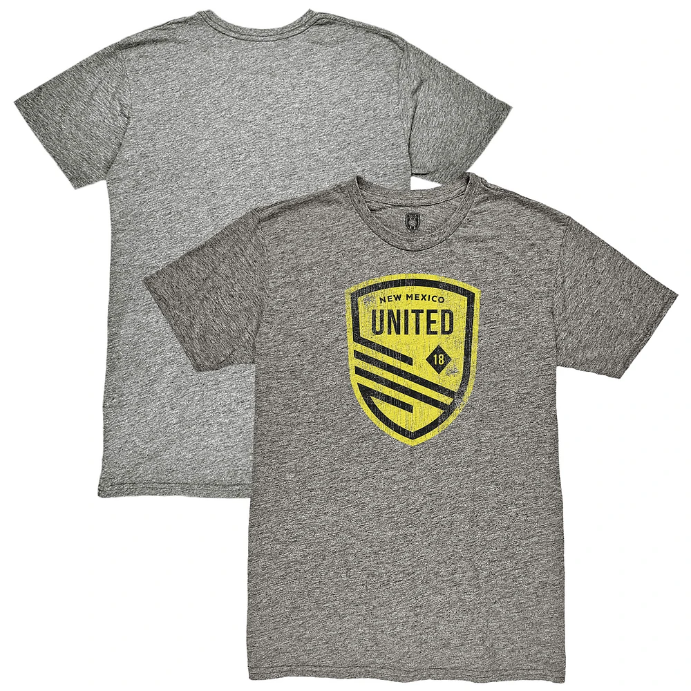 Men's 1863FC Heather Gray New Mexico United Color Badge Retro Tri-Blend T-Shirt