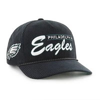 Men's '47 Black Philadelphia Eagles Double Heater Hitch Relaxed Adjustable Hat