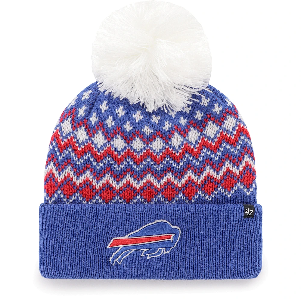 Women's '47 Royal Buffalo Bills Elsa Cuffed Knit Hat with Pom