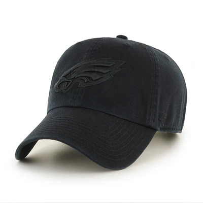 Men's '47 Black Philadelphia Eagles All Black Tonal Clean Up Adjustable Hat