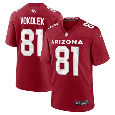 Men's Nike Travis Vokolek  Cardinal Arizona Cardinals Team Game Jersey