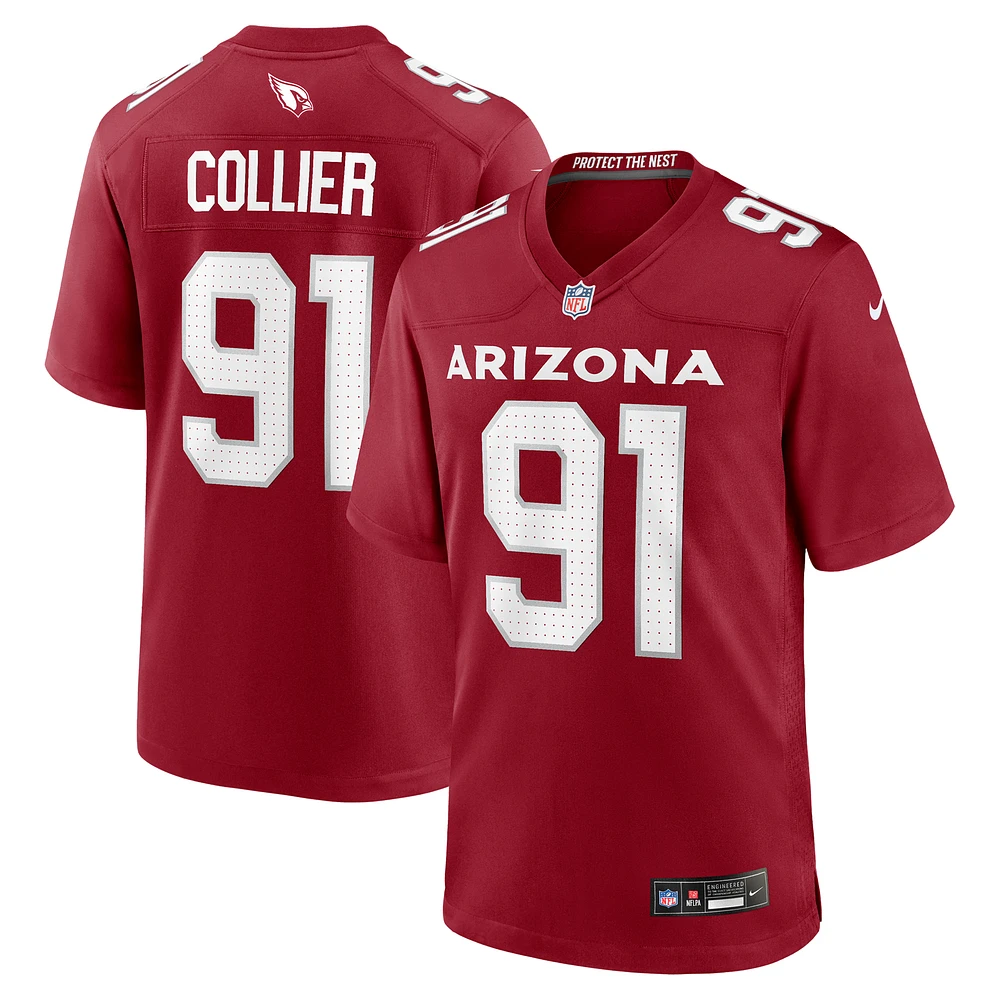 Men's Nike L.J. Collier Cardinal Arizona Cardinals Team Game Jersey
