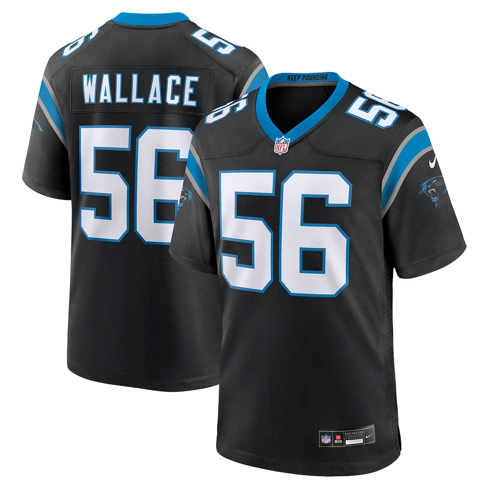 Men's Nike Trevin Wallace  Black Carolina Panthers Game Jersey