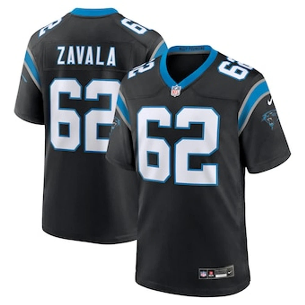 Men's Nike Chandler Zavala  Black Carolina Panthers Game Jersey