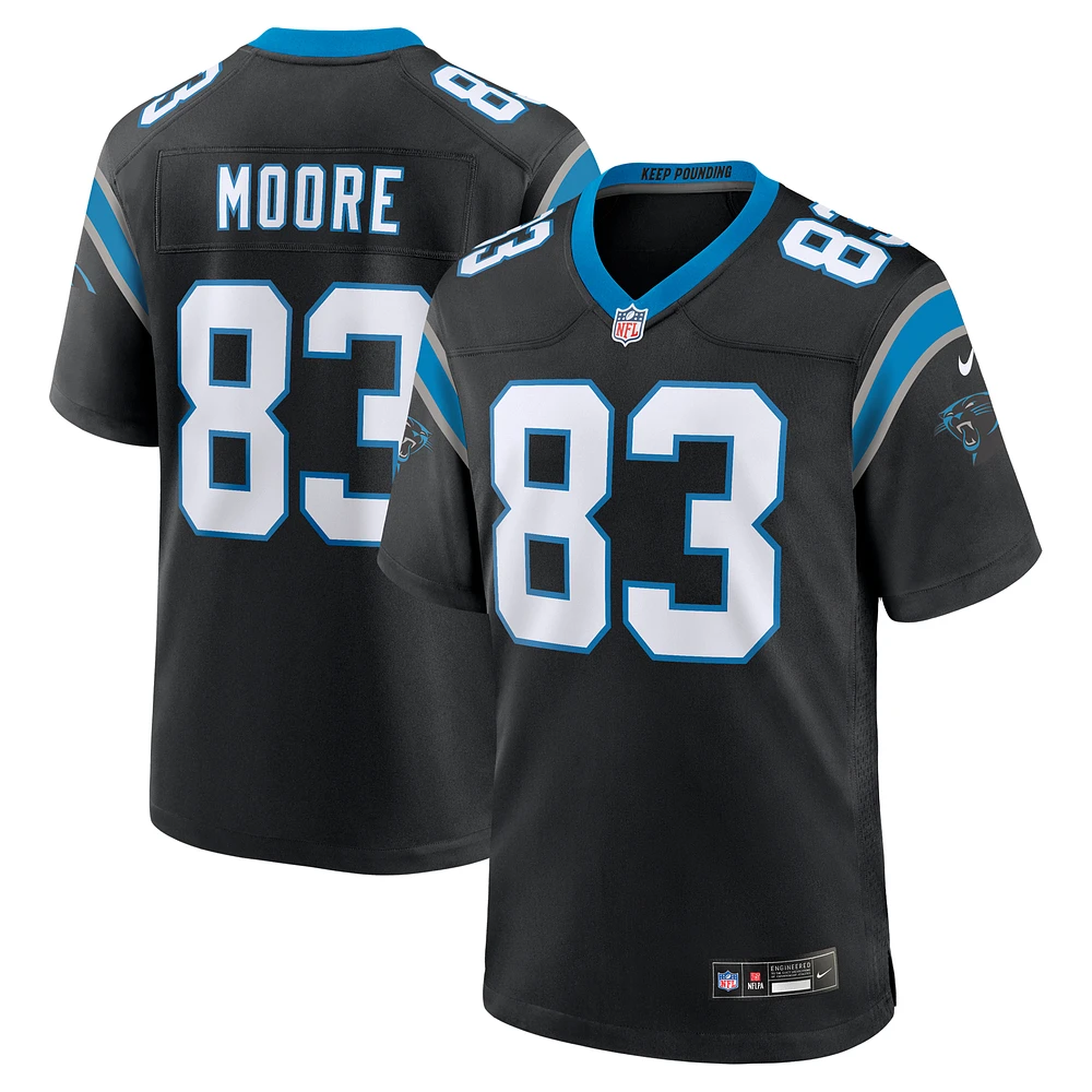 Men's Nike David Moore  Black Carolina Panthers Game Jersey