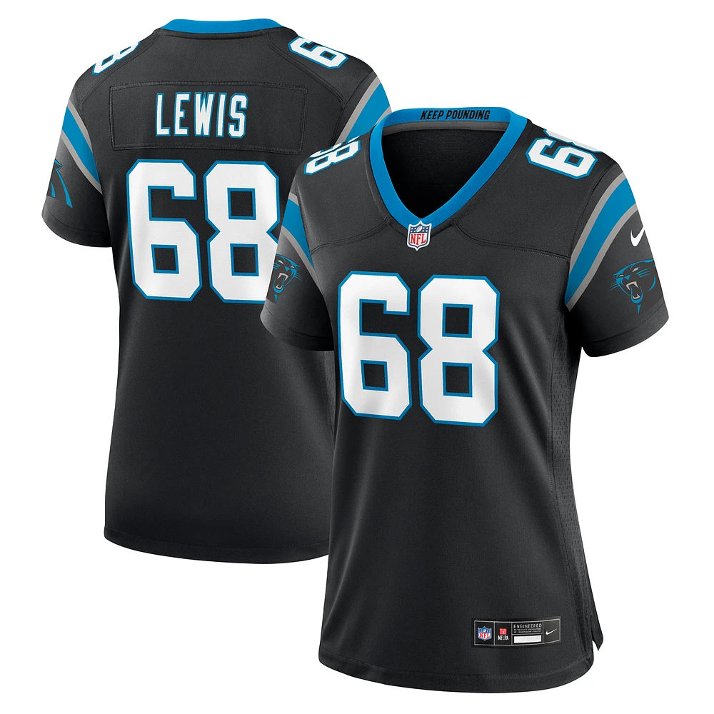 Women's Nike Damien Lewis  Black Carolina Panthers Game Jersey