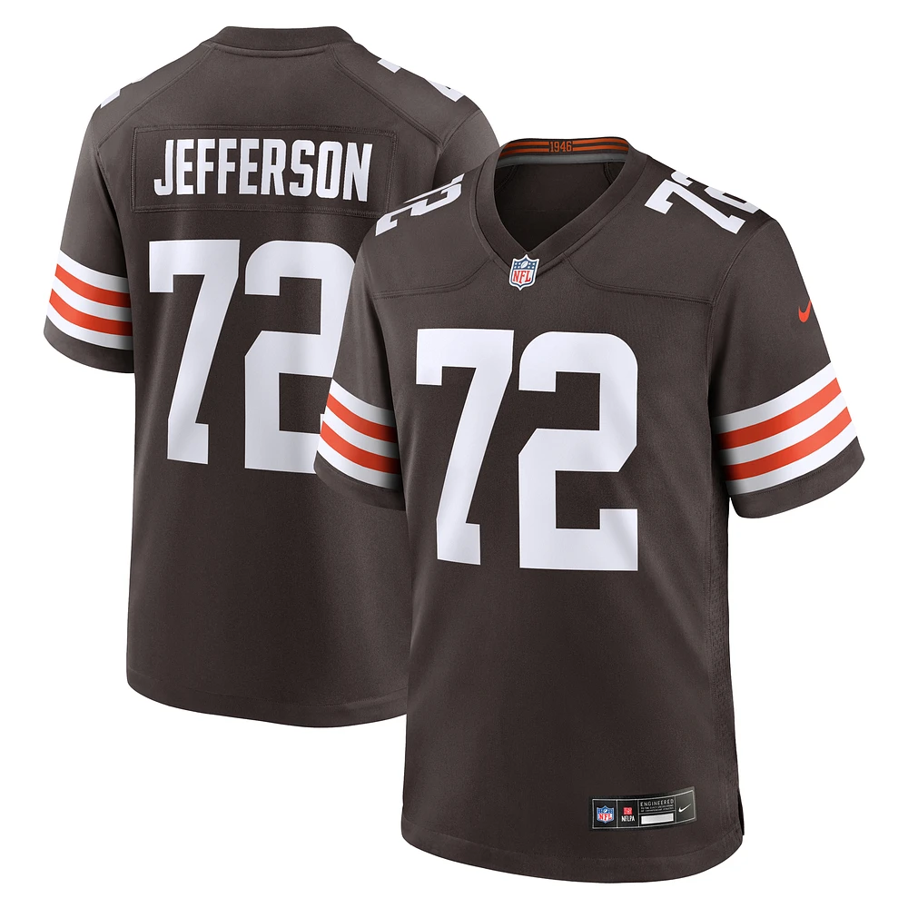 Men's Nike Quinton Jefferson  Brown Cleveland Browns Team Game Jersey