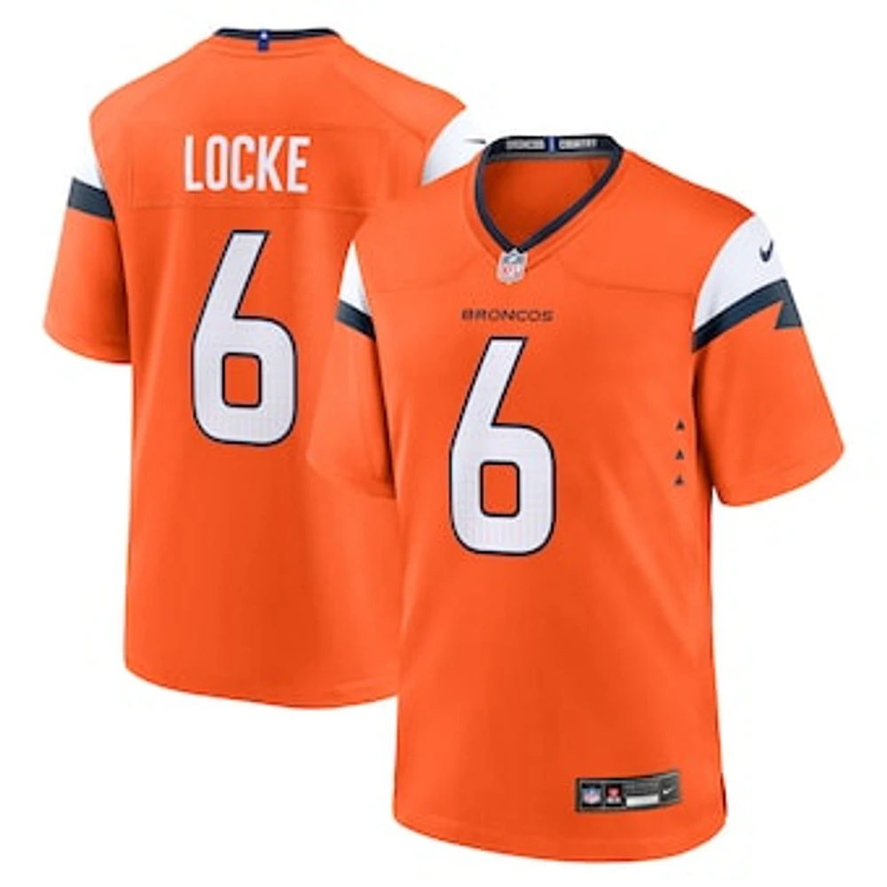 Men's Nike P.J. Locke  Orange Denver Broncos Team Game Jersey