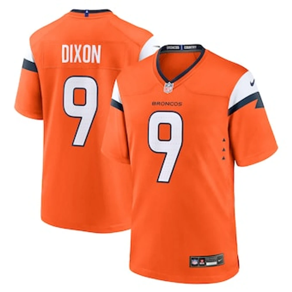 Men's Nike Riley Dixon  Orange Denver Broncos Team Game Jersey