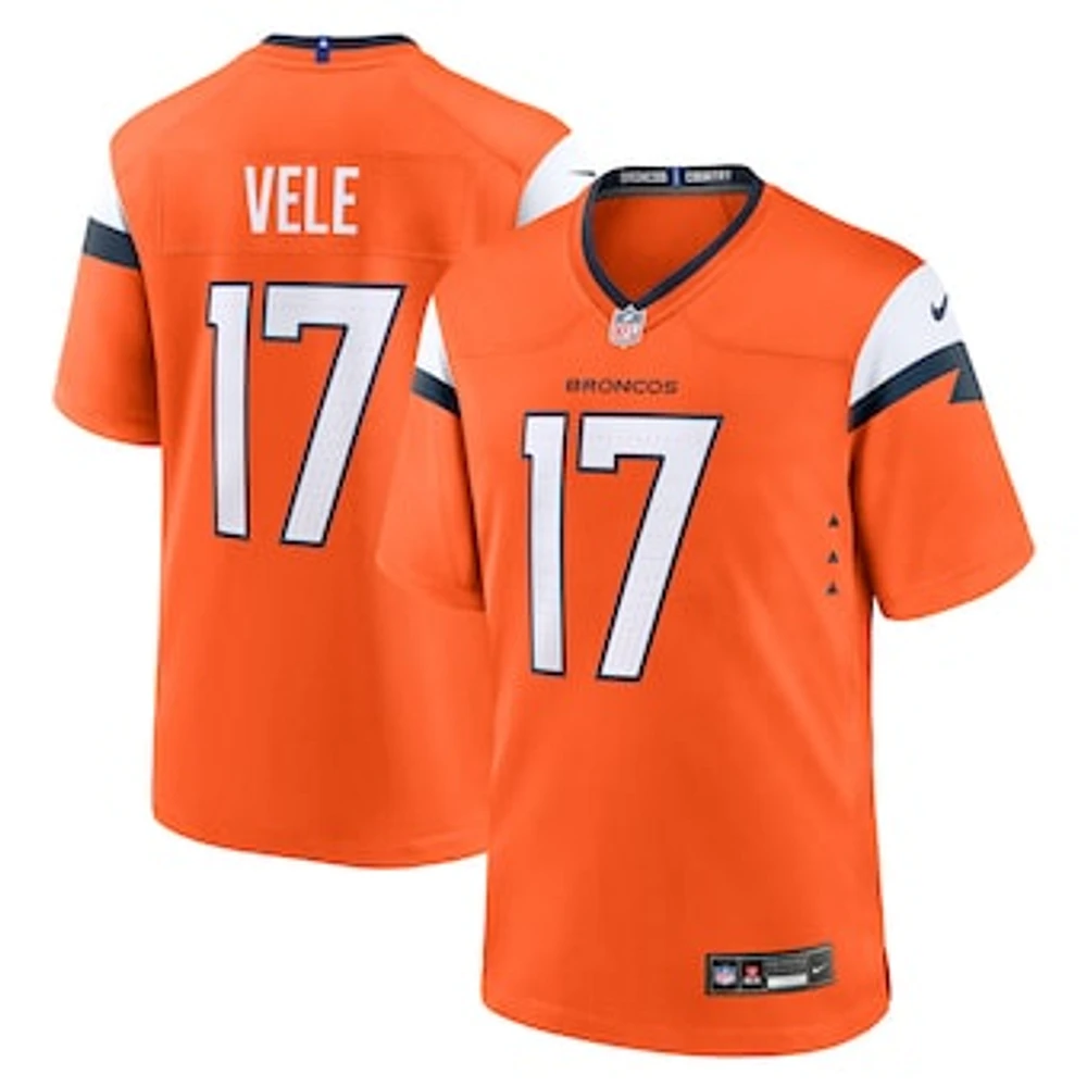 Men's Nike Devaughn Vele  Orange Denver Broncos Team Game Jersey