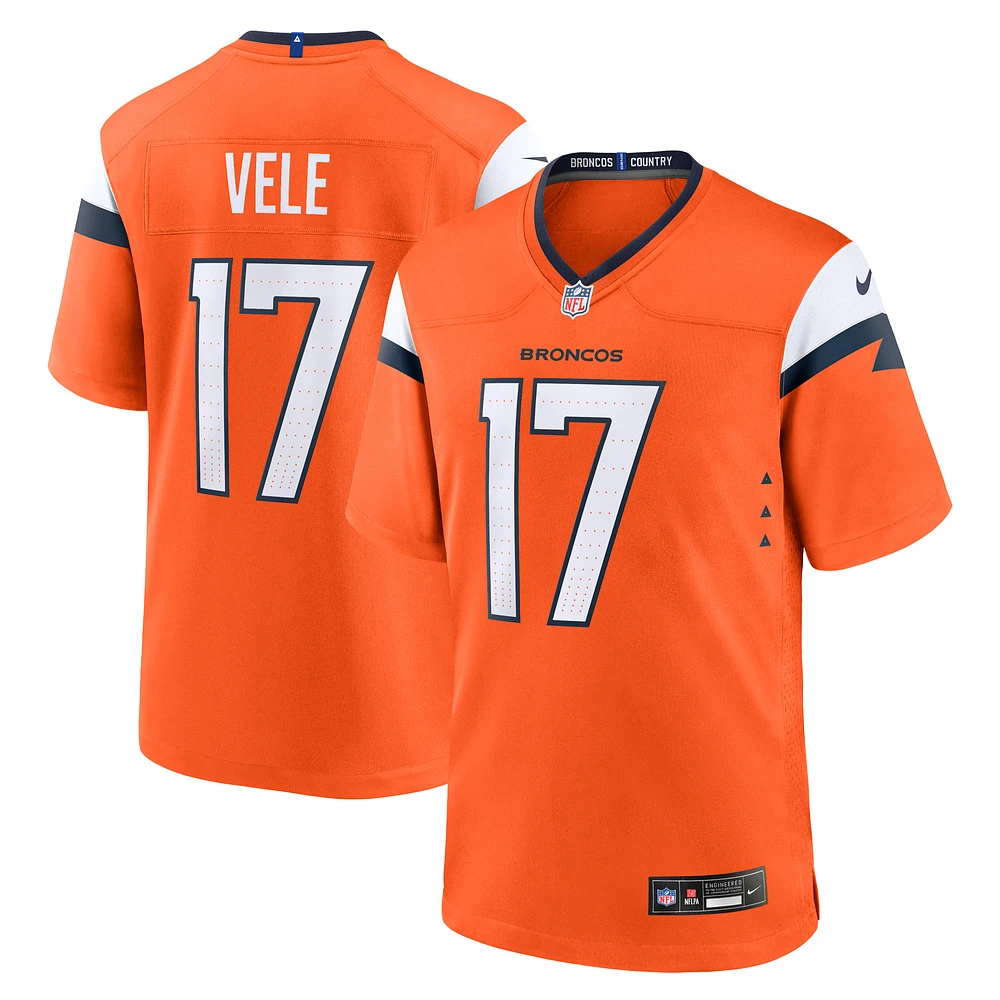 Men's Nike Devaughn Vele  Orange Denver Broncos Team Game Jersey