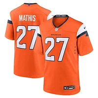 Men's Nike Damarri Mathis  Orange Denver Broncos Team Game Jersey