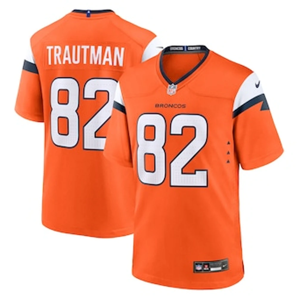 Men's Nike Adam Trautman  Orange Denver Broncos Team Game Jersey