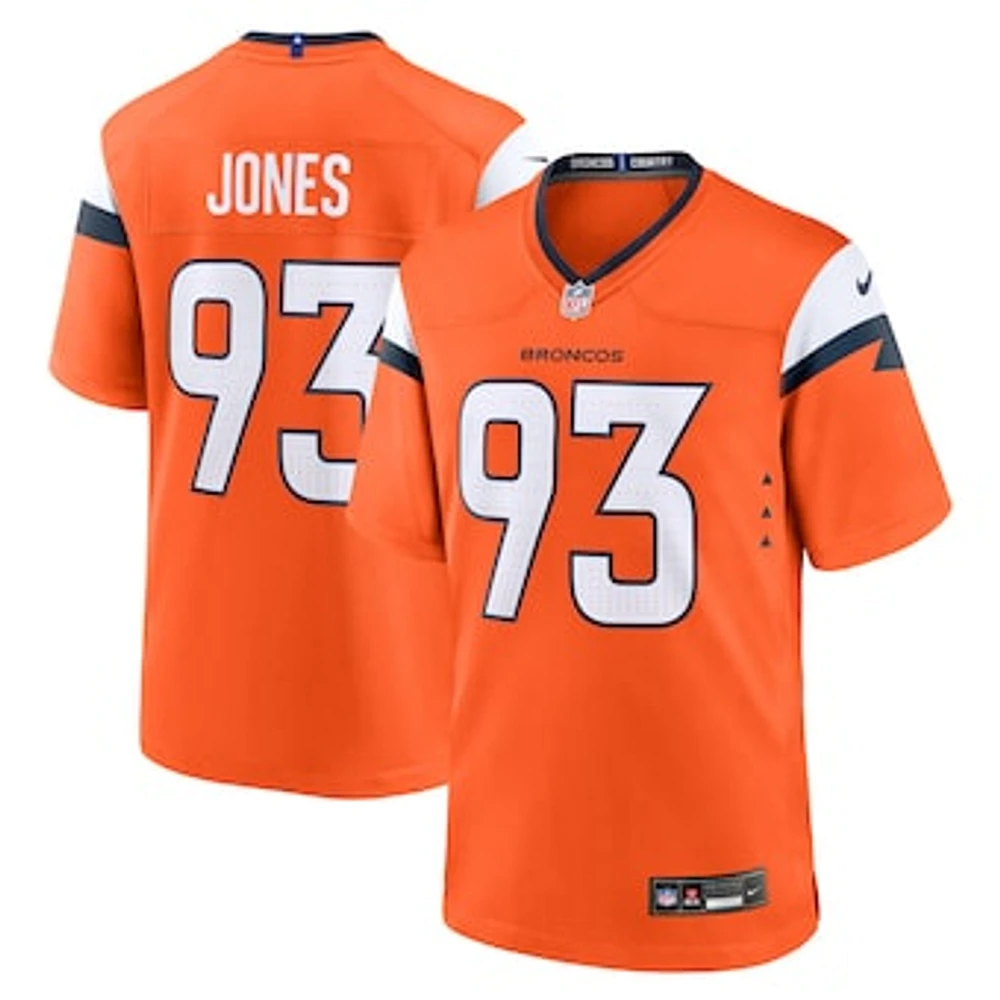 Men's Nike D.J. Jones  Orange Denver Broncos Team Game Jersey