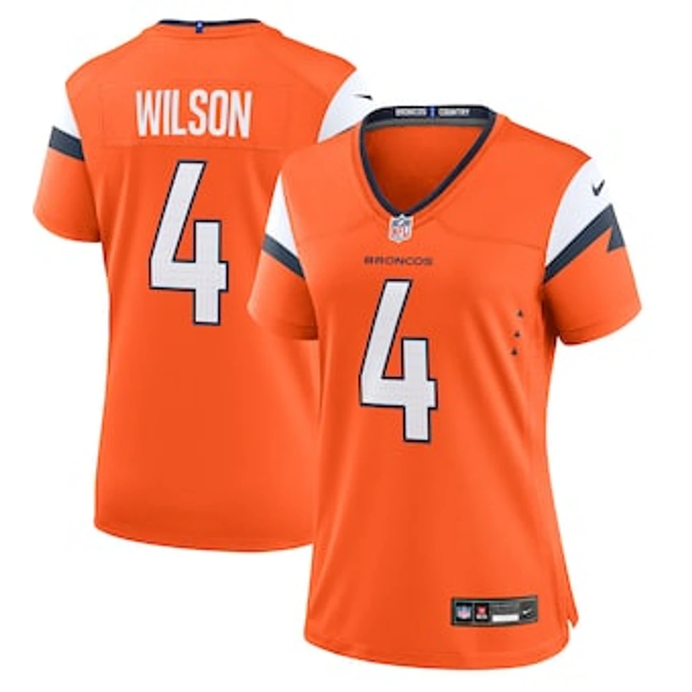 Women's Nike Zach Wilson  Orange Denver Broncos Team Game Jersey