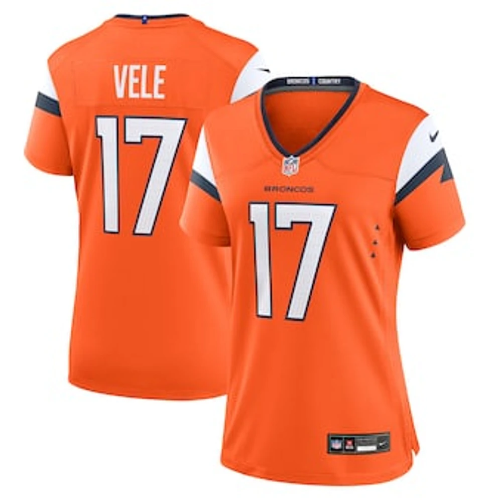 Women's Nike Devaughn Vele  Orange Denver Broncos Team Game Jersey