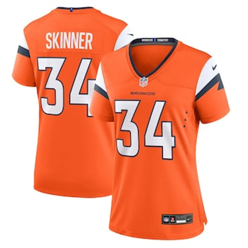 Women's Nike JL Skinner  Orange Denver Broncos Team Game Jersey