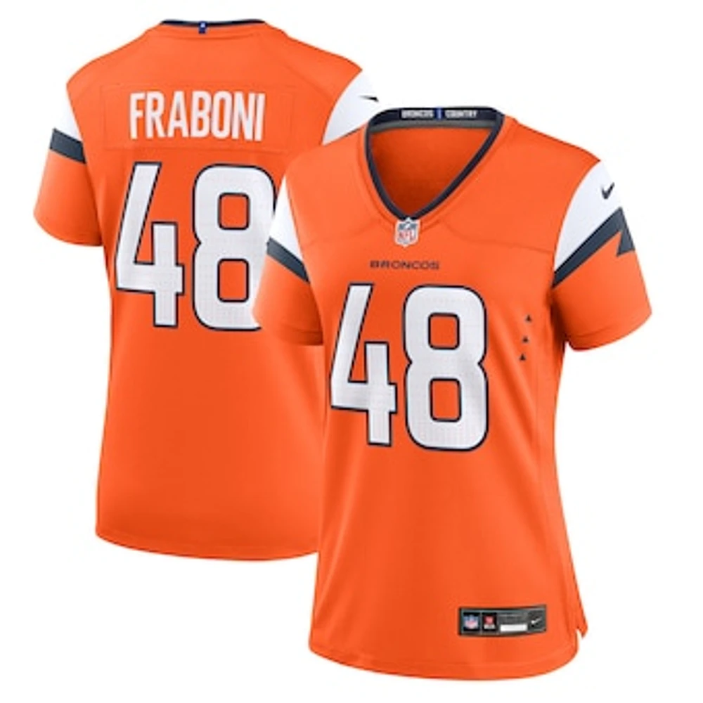 Women's Nike Mitchell Fraboni  Orange Denver Broncos Team Game Jersey