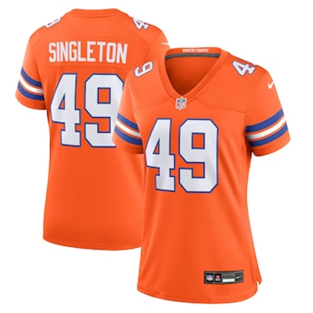 Women's Nike Alex Singleton  Orange Denver Broncos Alternate Game Jersey