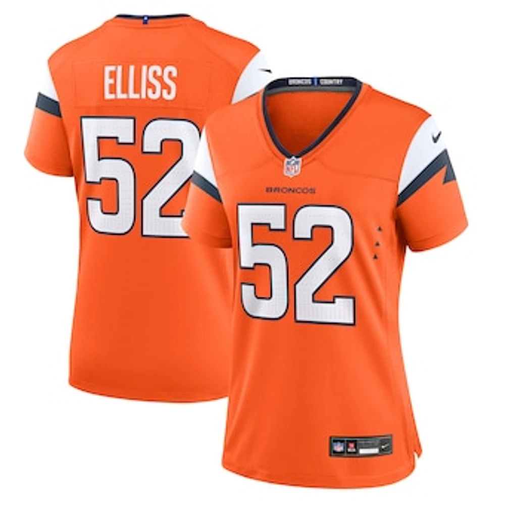 Women's Nike Jonah Elliss  Orange Denver Broncos Team Game Jersey