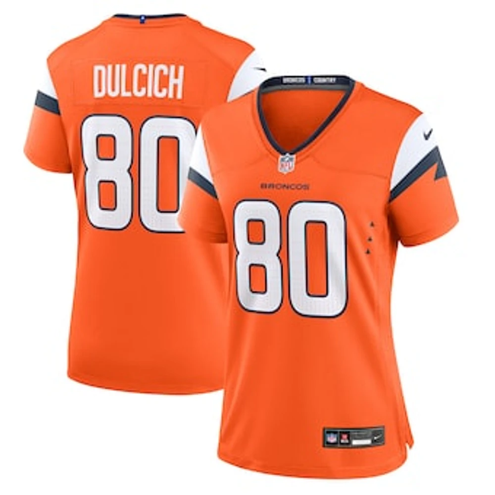 Women's Nike Greg Dulcich  Orange Denver Broncos Team Game Jersey