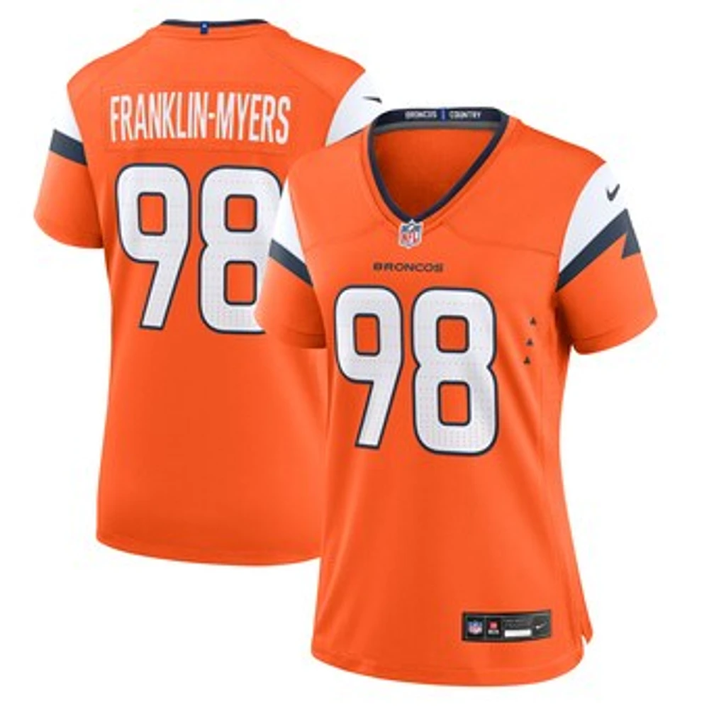 Women's Nike John Franklin-Myers  Orange Denver Broncos Team Game Jersey