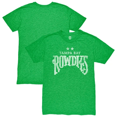 Men's 1863FC Green Tampa Bay Rowdies Mono Badge Vintage Tri-Blend T-Shirt