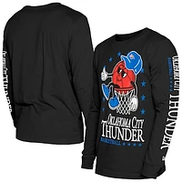 Men's New Era Black Oklahoma City Thunder Old School Sport Long Sleeve T-Shirt