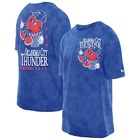 Men's New Era Blue Oklahoma City Thunder Old School Sport Enzyme Wash Oversized T-Shirt