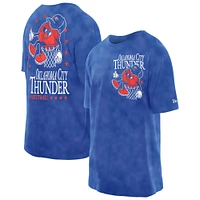 Men's New Era Blue Oklahoma City Thunder Old School Sport Enzyme Wash Oversized T-Shirt