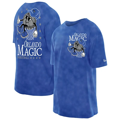 Men's New Era Blue Orlando Magic Old School Sport Enzyme Wash Oversized T-Shirt