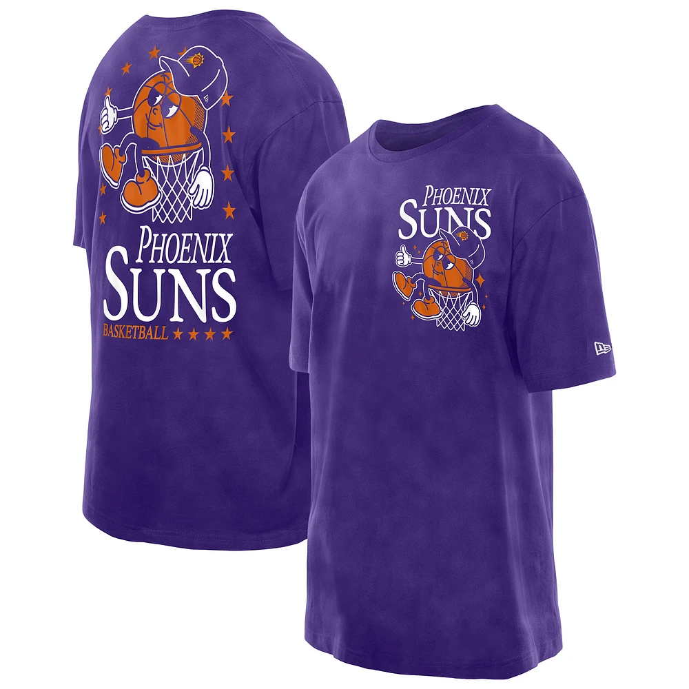 Men's New Era Purple Phoenix Suns Old School Sport Enzyme Wash Oversized T-Shirt