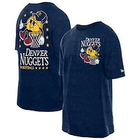 Men's New Era Navy Denver Nuggets Old School Sport Enzyme Wash Oversized T-Shirt