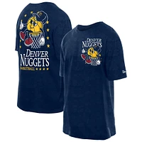 Men's New Era Navy Denver Nuggets Old School Sport Enzyme Wash Oversized T-Shirt