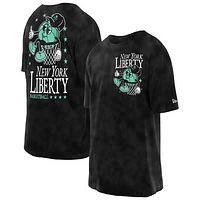 Men's New Era Black York Liberty Old School Sport Enzyme Wash Oversized T-Shirt