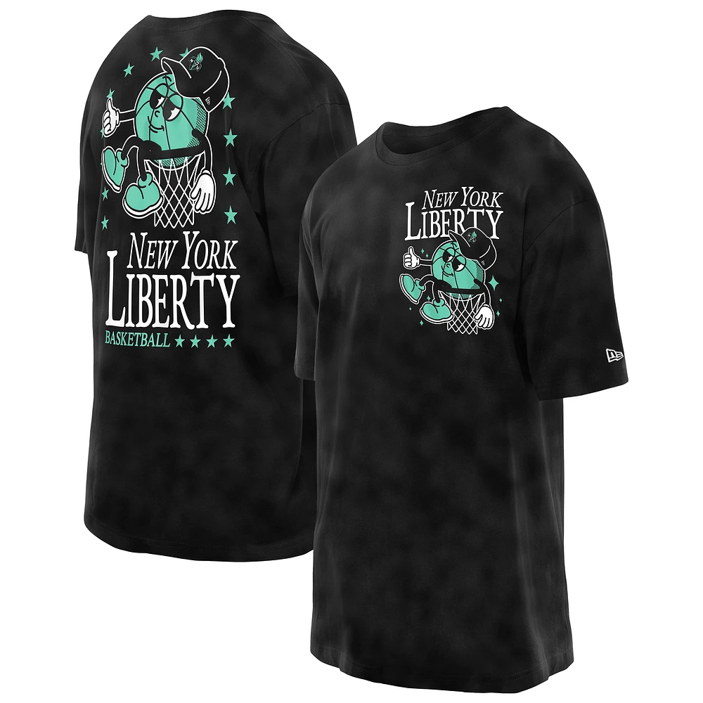 Men's New Era Black York Liberty Old School Sport Enzyme Wash Oversized T-Shirt