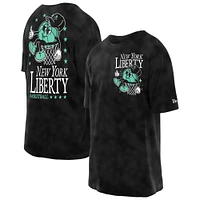 Men's New Era Black York Liberty Old School Sport Enzyme Wash Oversized T-Shirt