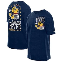 Men's New Era Navy Indiana Fever Old School Sport Enzyme Wash Oversized T-Shirt